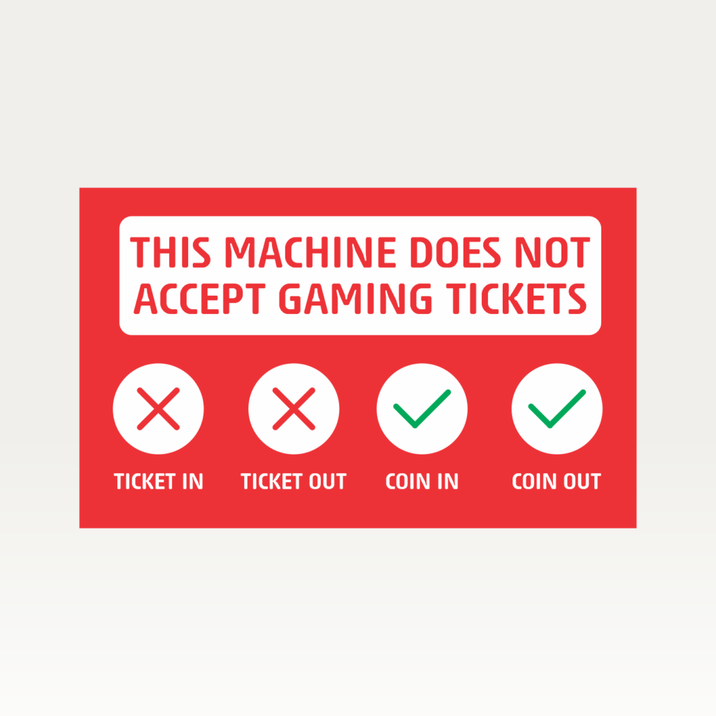 Non Use Machine Sticker Non-TITO Machine Sticker (Pack of 10) - PVS Gaming & Monitoring